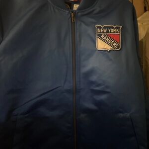 New York Rangers Men's Blue Bomber Jacket